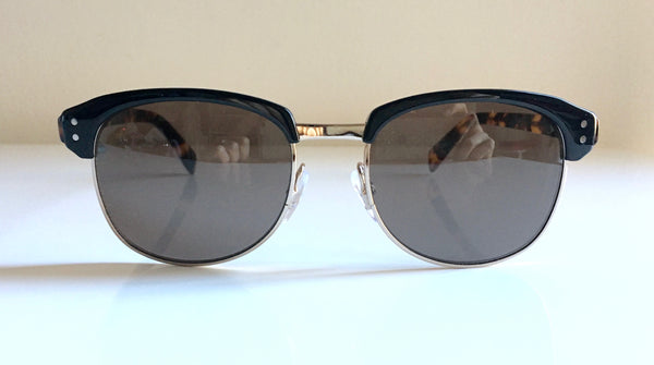 MARC BY MARC JACOBS tortoise shell clubmaster sunglasses w/ gradient tinted amber lenses