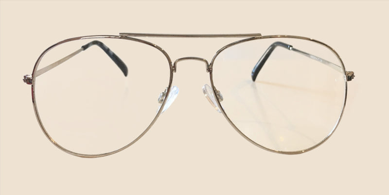 MANGO silver clear lens aviator eye glasses-UV protected