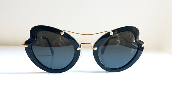 MIU MIU black/gold-tone cat eye 'scenique' sunglasses