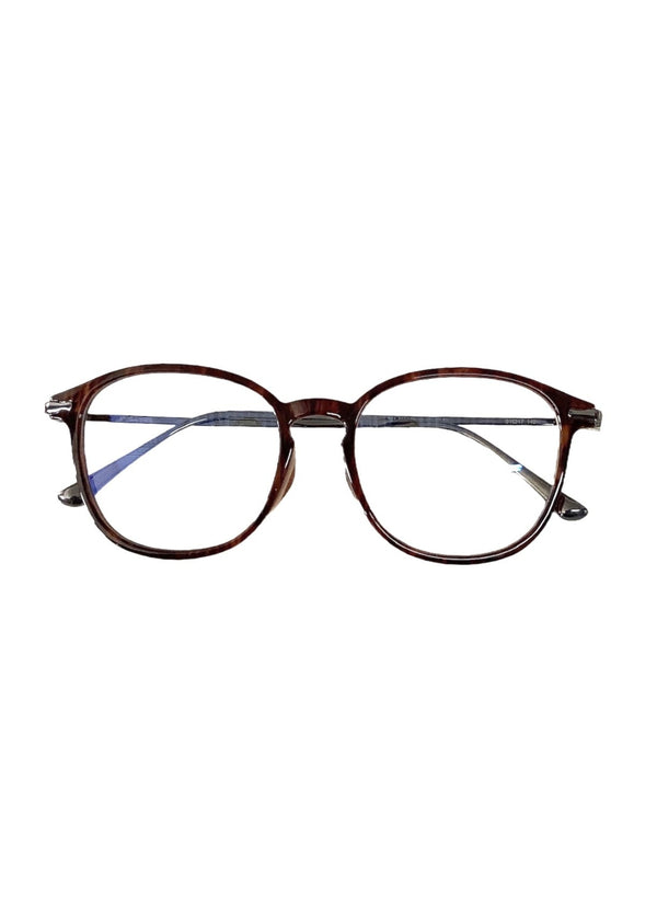 UNIQLO brown tortoise round frame glasses w/ anti reflective lens