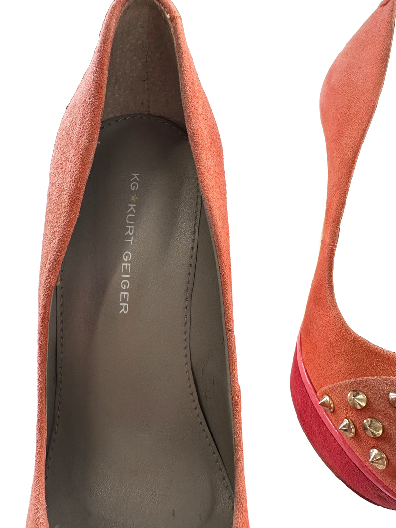 KURT GEIGER Women's “Esme” Suede Platform Heels, 6