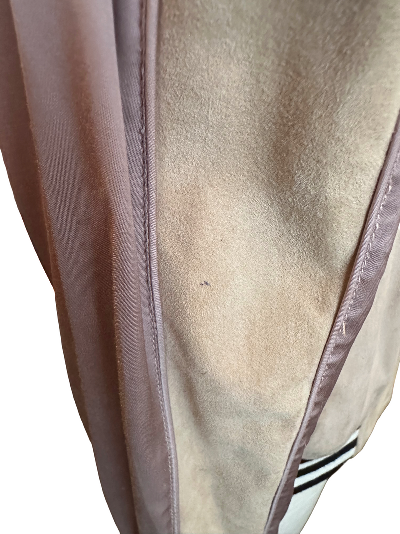 ALL SAINTS Women’s taupe suede & satin panels bomber jacket, S