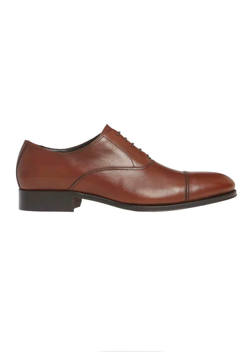 ROCKPORT Mens cognac leather Dressports Business Apron Toe lace-up shoes, 10.5