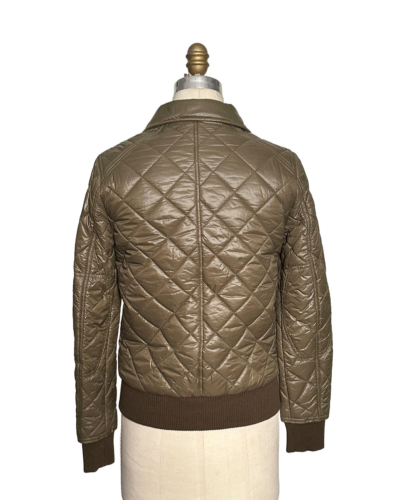 DKNY Women's olive green lightweight quilted jacket, XS