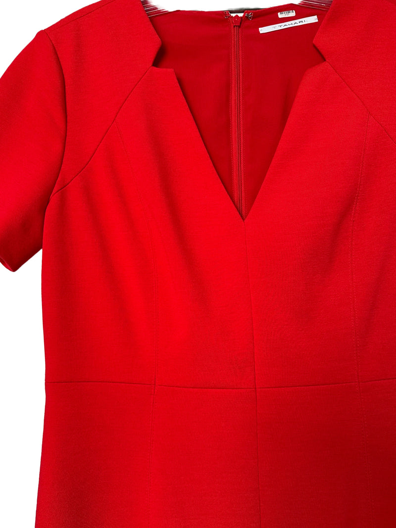 TAHARI Women's classic red sheath dress, 8