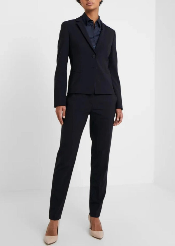 HUGO BOSS Women's dark navy 2 button notched lapel pant suit, 10
