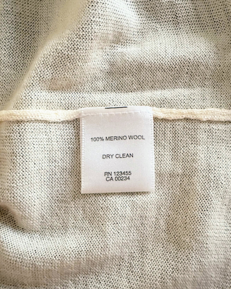 LORD & TAYLOR Women's cream fine merino sweater, S