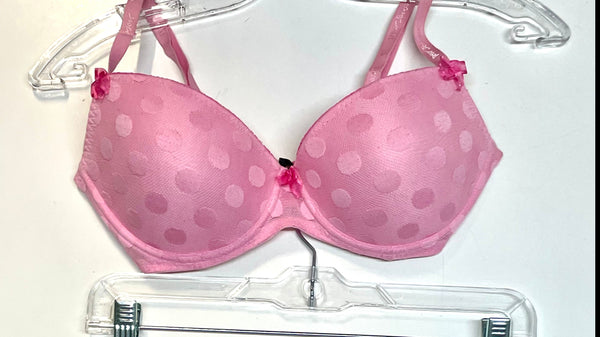 BETSEY JOHNSON Women's pink mesh polka dot bra, 34 D