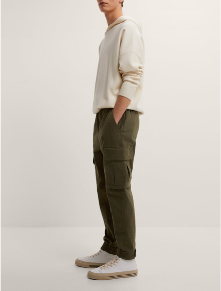 H&M mens olive cargo jogger pants, S / 32x33
