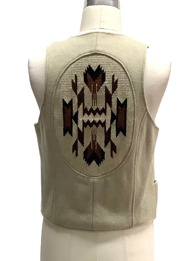 GOLDEN PIONEER WEAR Vintage 80's / 90's Women's beige wool Chimayo vest, M