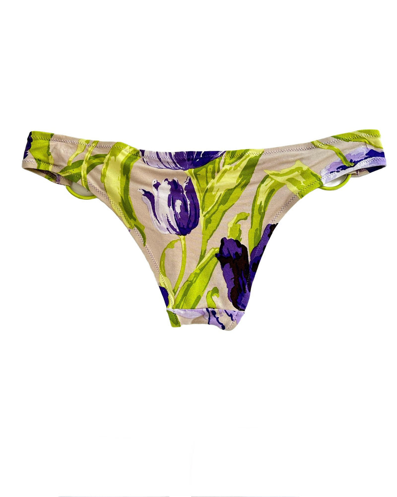 LAURANA URBINATI purple and green tulip print bikini, 40