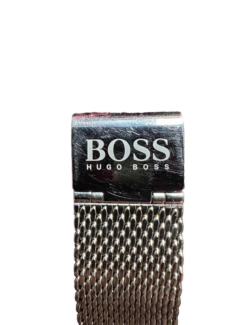 HUGO BOSS Mens silver-tone “Jet Chronograph” gunmetal face watch, 42mm