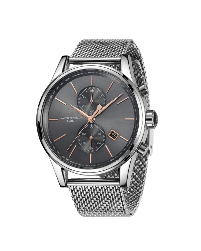 HUGO BOSS Mens silver-tone “Jet Chronograph” gunmetal face watch, 42mm