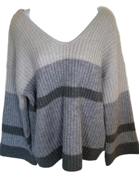 PRESS Women's colour block v-neck sweater, M