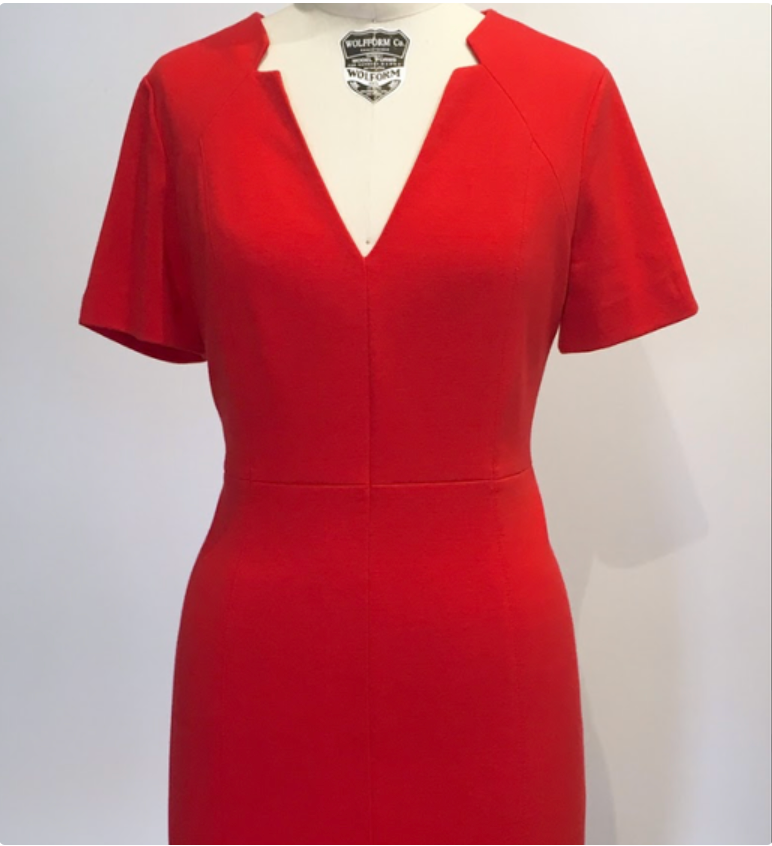 TAHARI Women's classic red sheath dress, 8