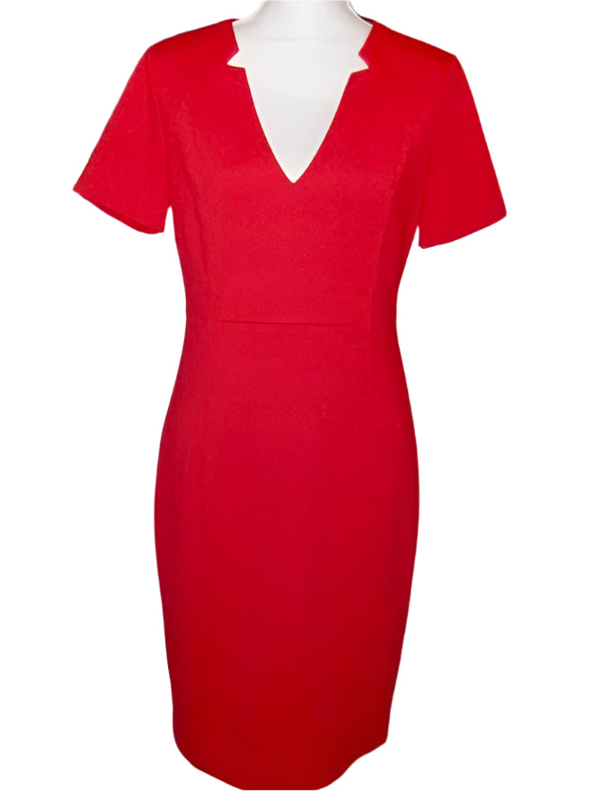 TAHARI Women's classic red sheath dress, 8