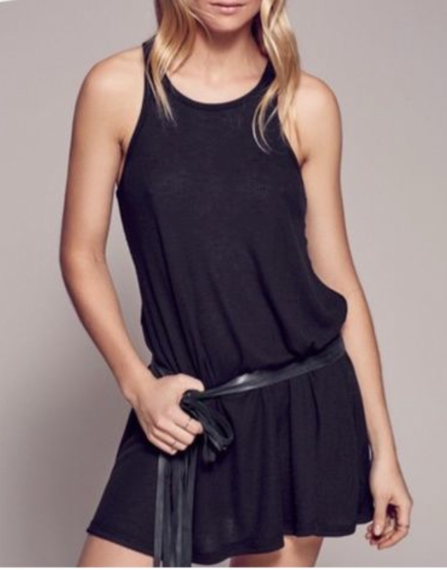 FREE PEOPLE LA Nite Black Sleeveless Mini Dress, M