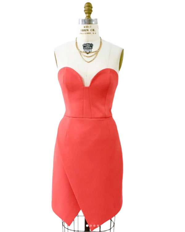 C/MEO COLLECTIVE coral strapless cocktail dress, L (US 8)