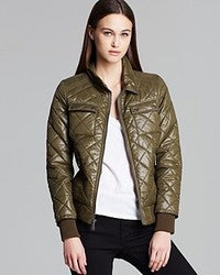 DKNY Women's olive green lightweight quilted jacket, XS