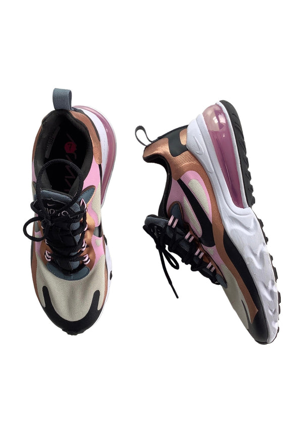 NIKE womens Air Max Zoom copper, pale pink, blue grey, black running shoes, 7