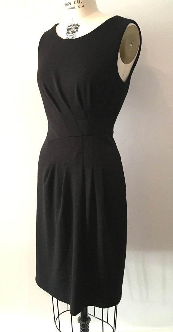 CALVIN KLEIN Women's black jersey sleeveless dress with darted waist & grosgrain trim, 8
