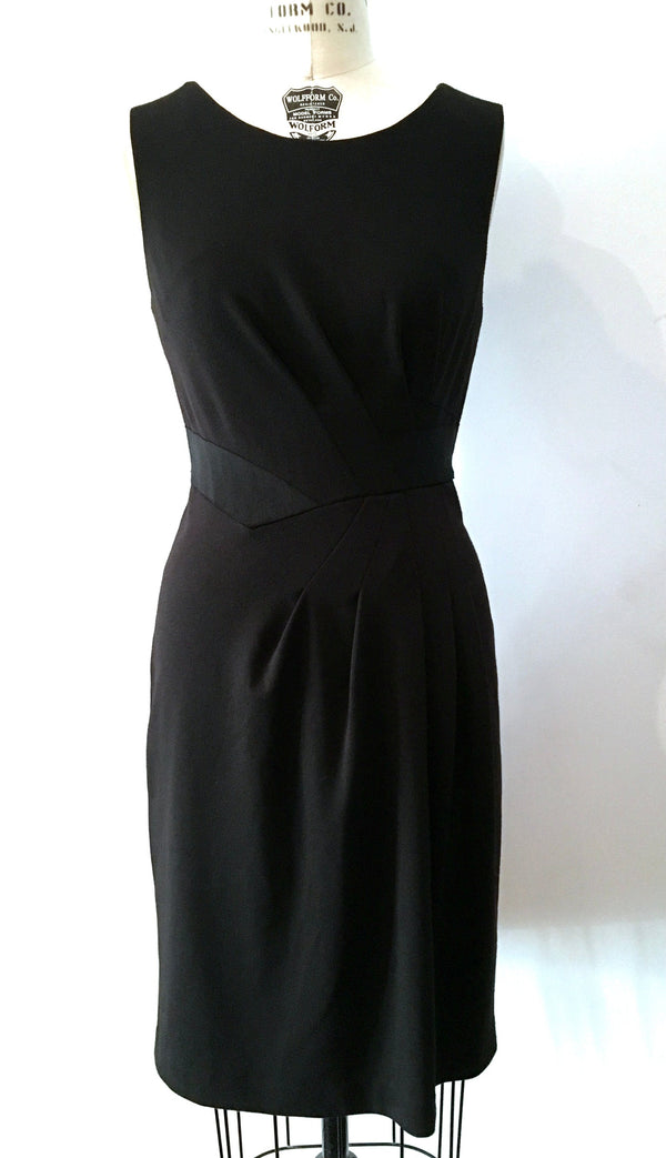 CALVIN KLEIN Women's black jersey sleeveless dress with darted waist & grosgrain trim, 8