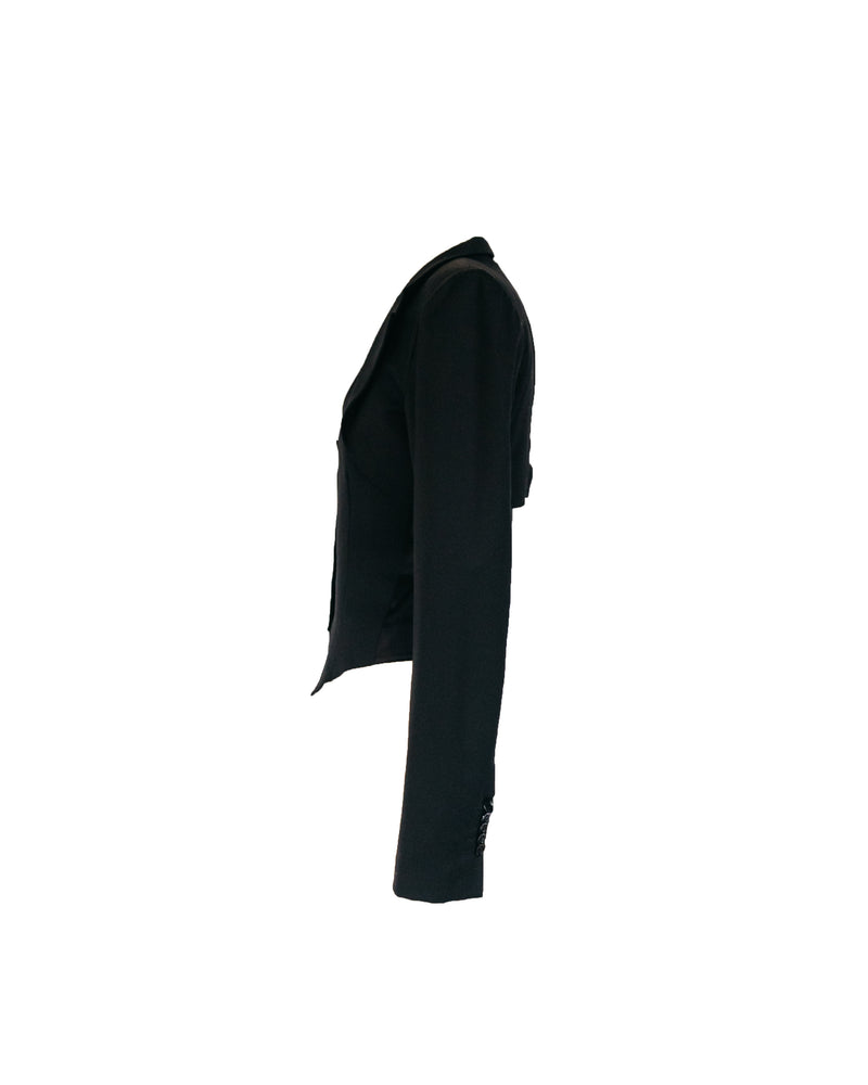 NOIR Women's black 1-piece fooler vest w/ cropped blazer, 12