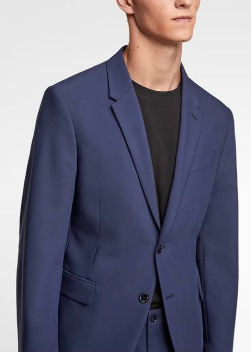 ZARA Men's navy slim 2-button bi-stretch "Traveller Suit", 38R