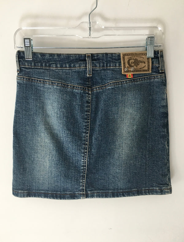 CIMARRON Y2K Women's denim mini jean skirt, 6 / 27" W