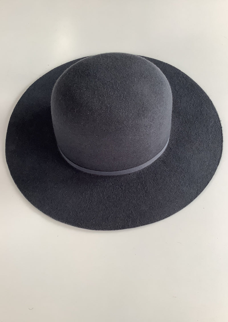 SOMBRERO ALTTO Unisex grey hat felt round crown flat 3.5" brim, size 6.5