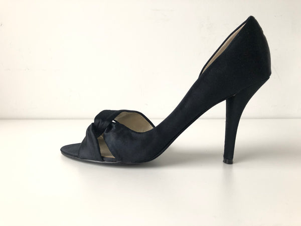 NINE WEST Women's black satin d'orsay pumps, 8.5