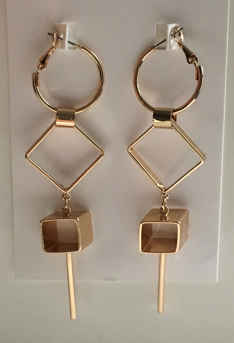 H&M goldtone geometric drop earrings