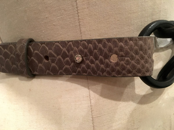 GARUGLIERE Women's snakeskin/leather loop belt, S