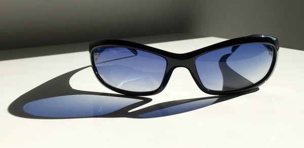 VINTAGE CHANEL wrap sunglasses with Swarovski crystal logo