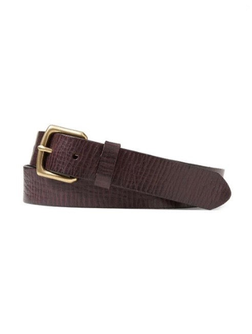 BANANA REPUBLIC Mens dark brown casual 1 2/8" wide textured leather belt, 34"