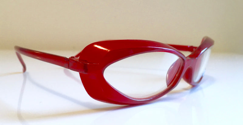 A.J. MORGAN 90's red translucent angular eyeglasses