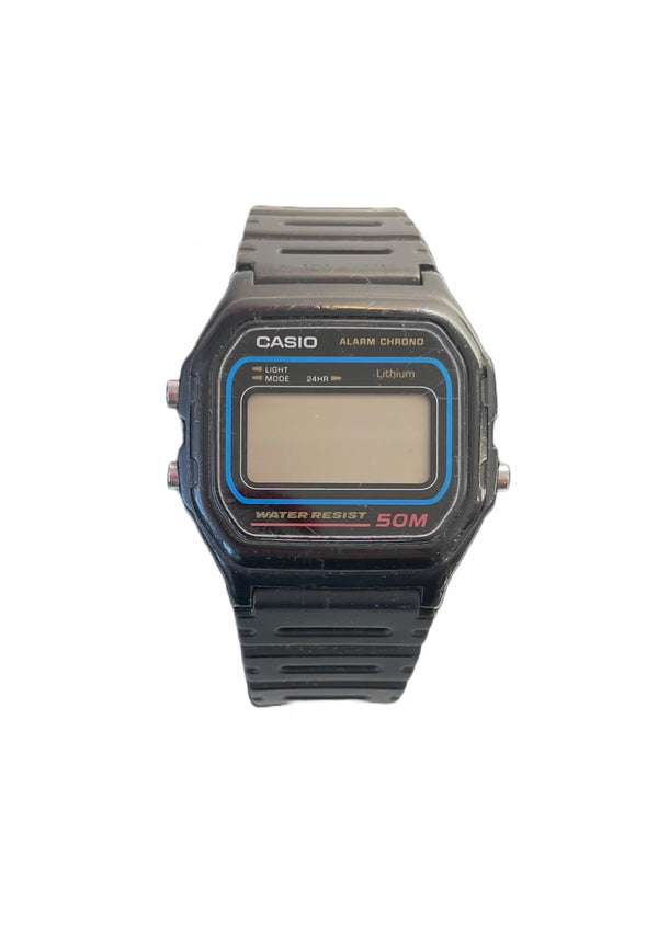 CASIO black plastic digital watch w/ rubber strap, NS