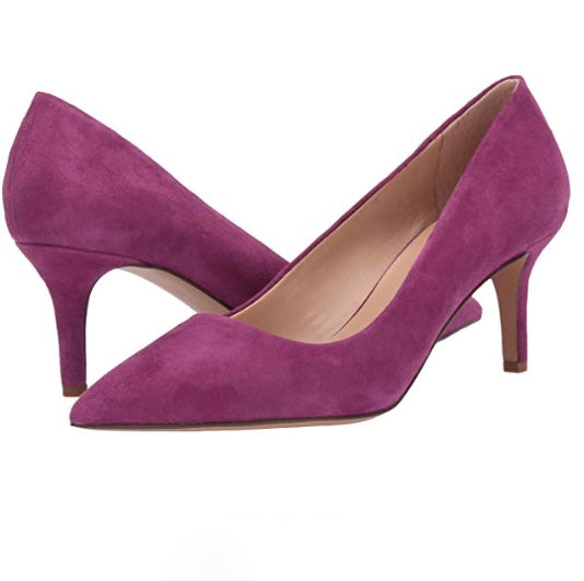 FRANCO SARTO purple suede kitten heel pumps 2.75", 8.5