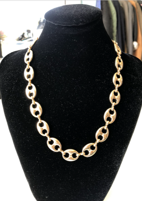 BANANA REPUBLIC goldtone "Gucci" style link chain necklace