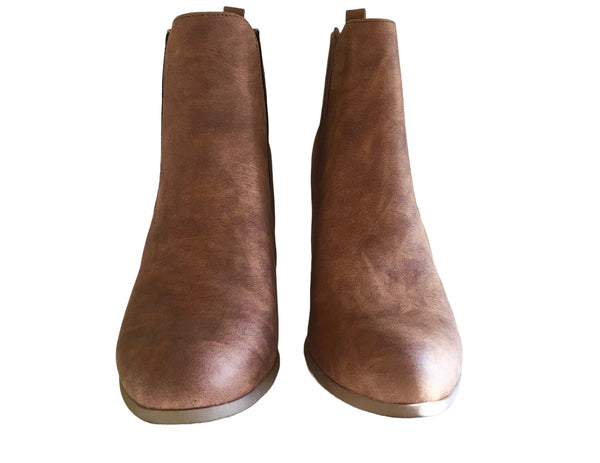 SAM EDELMAN light brown suede western style boots w/ stacked heel, 9