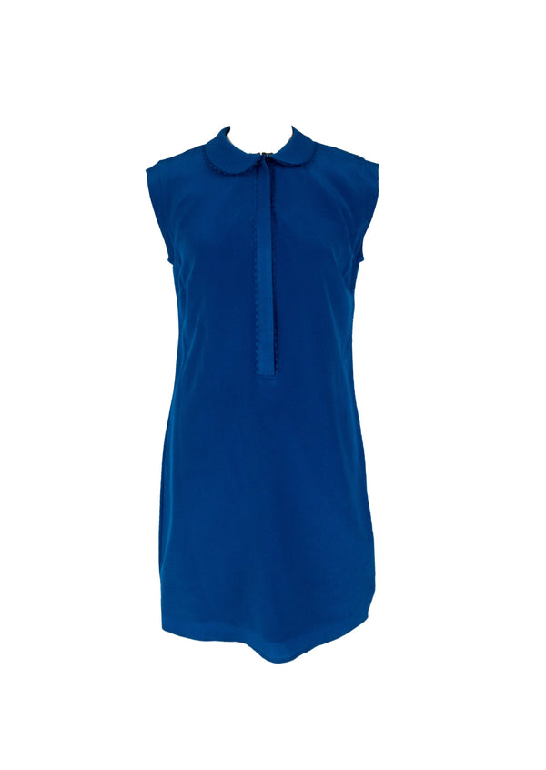 TED BAKER blue silk tunic sleeveless tunic dress w/ peter pan collar, 2 / 6