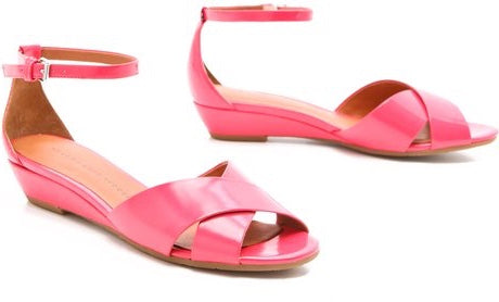 MARC BY MARC JACOBS  coral patent demi wedge sandals