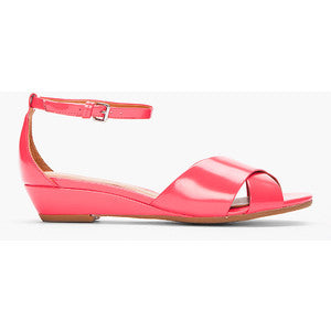 MARC BY MARC JACOBS  coral patent demi wedge sandals