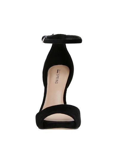 CALL IT SPRING Women's black velvet stiletto sandals, 9